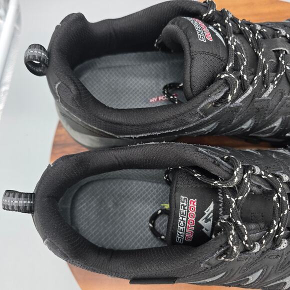 Skechers Shoes Mens 12 Wide Black Leather Outdoor Hiking Trail Lace Up Sneakers main image 7